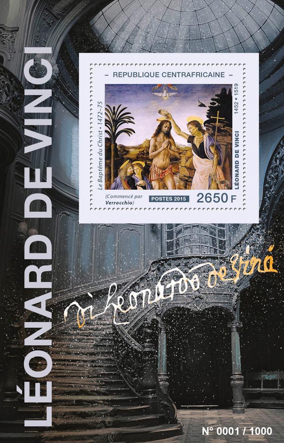 Leonardo De Vinci - Issue of Central African republic postage stamps