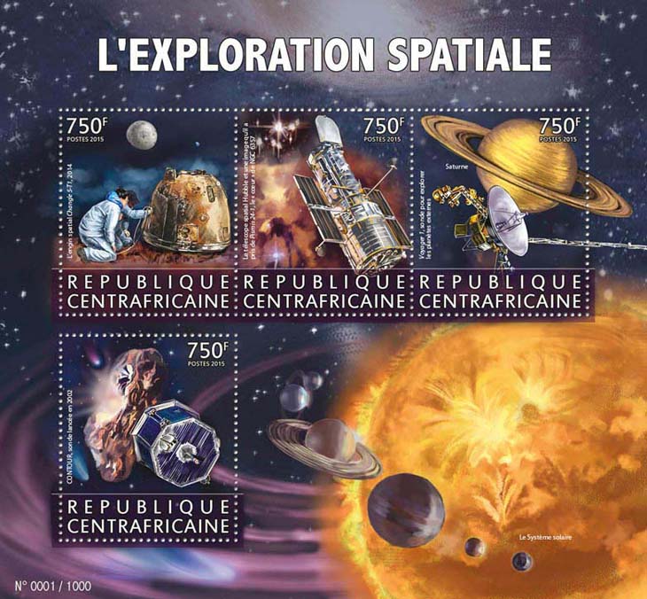 Space - Issue of Central African republic postage stamps