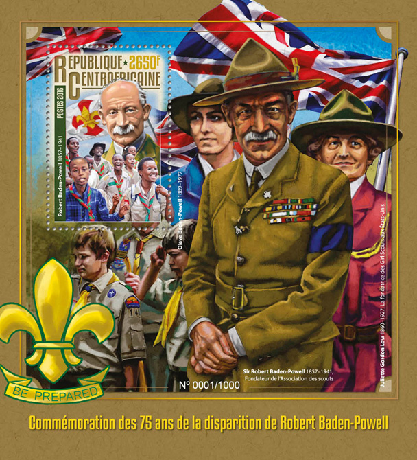 Robert Baden-Powell - Issue of Central African republic postage stamps