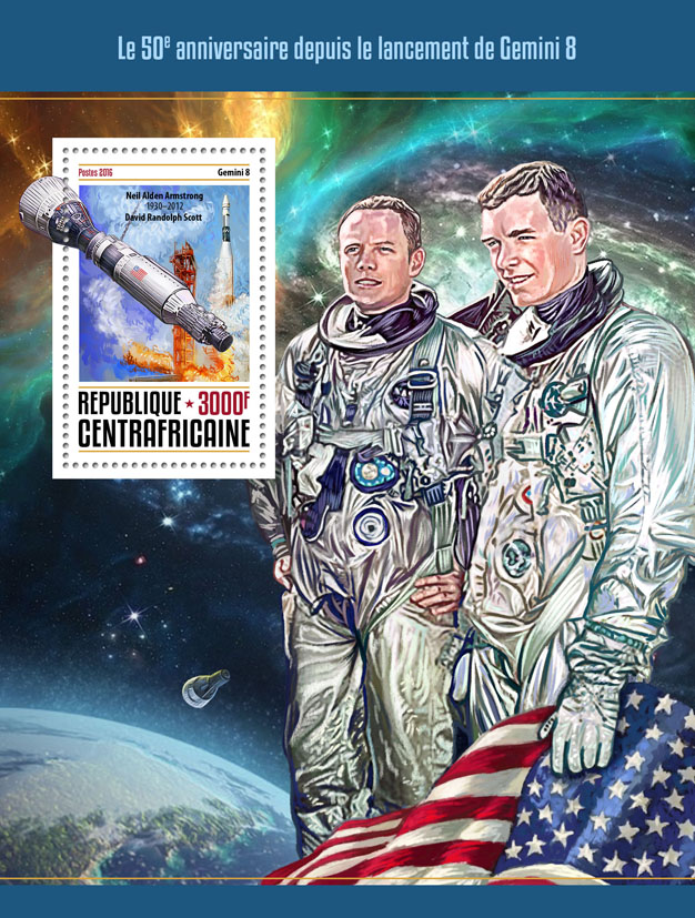 Gemini 8 - Issue of Central African republic postage stamps