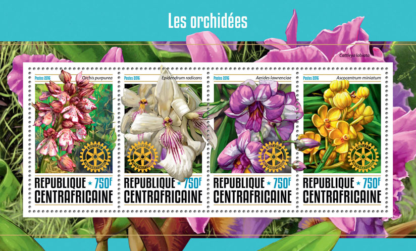 Rotary and orchids - Issue of Central African republic postage stamps