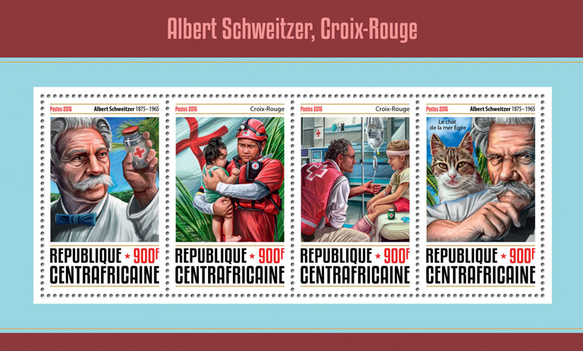 Albert Schweitzer - Issue of Central African republic postage stamps