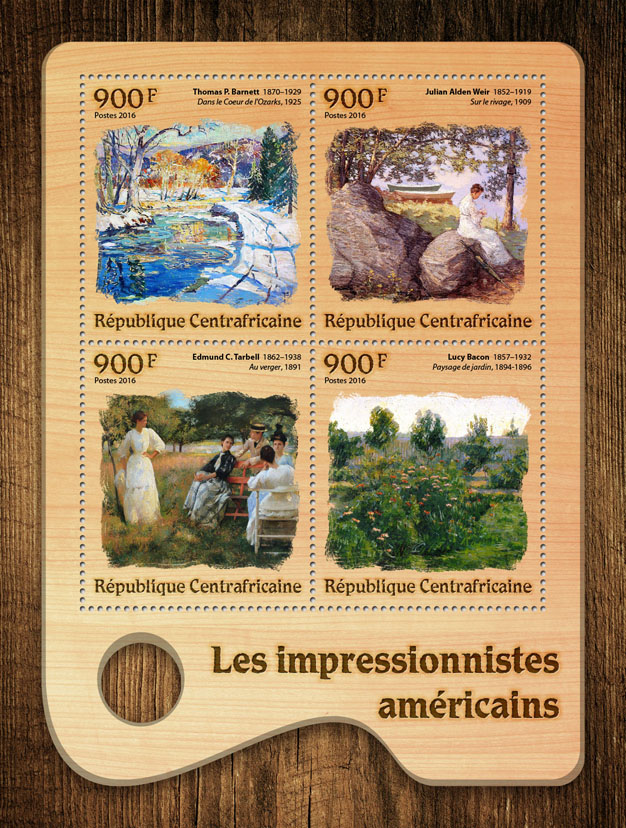 American Impressionists - Issue of Central African republic postage stamps