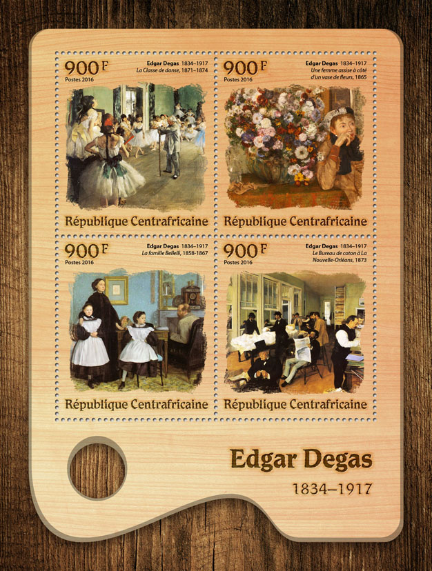 Edgar Degas - Issue of Central African republic postage stamps