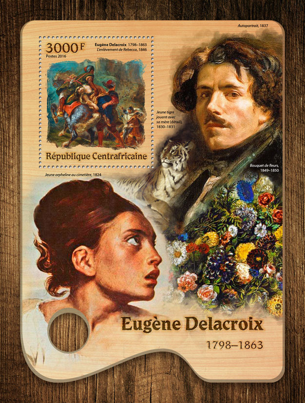 Eugène Delacroix - Issue of Central African republic postage stamps