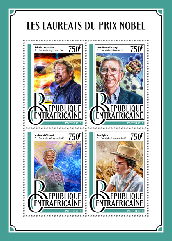 Nobel Prize winners - Issue of Central African republic postage stamps