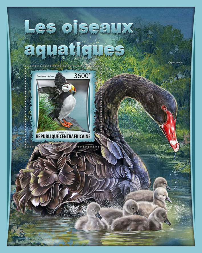 Water birds - Issue of Central African republic postage stamps
