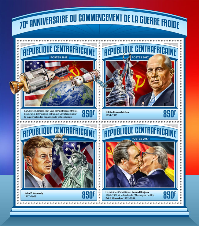 Cold war - Issue of Central African republic postage stamps