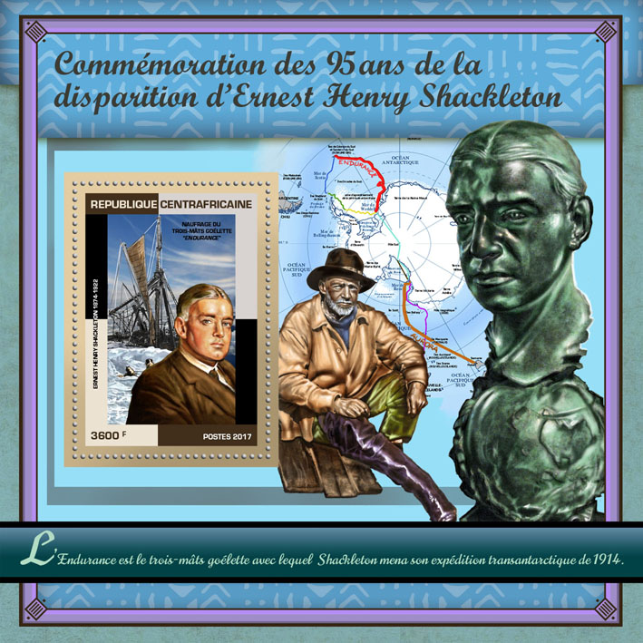 Ernest Henry Shackleton - Issue of Central African republic postage stamps