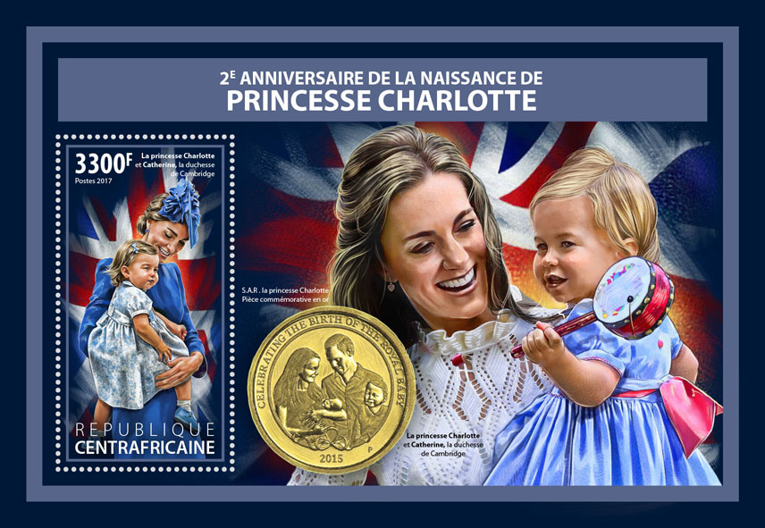 Princess Charlotte - Issue of Central African republic postage stamps