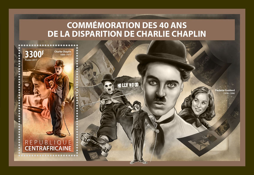 Charlie Chaplin - Issue of Central African republic postage stamps