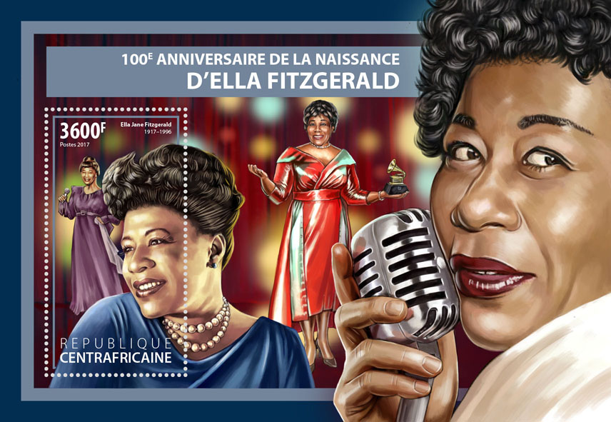 Ella Fitzgerald - Issue of Central African republic postage stamps