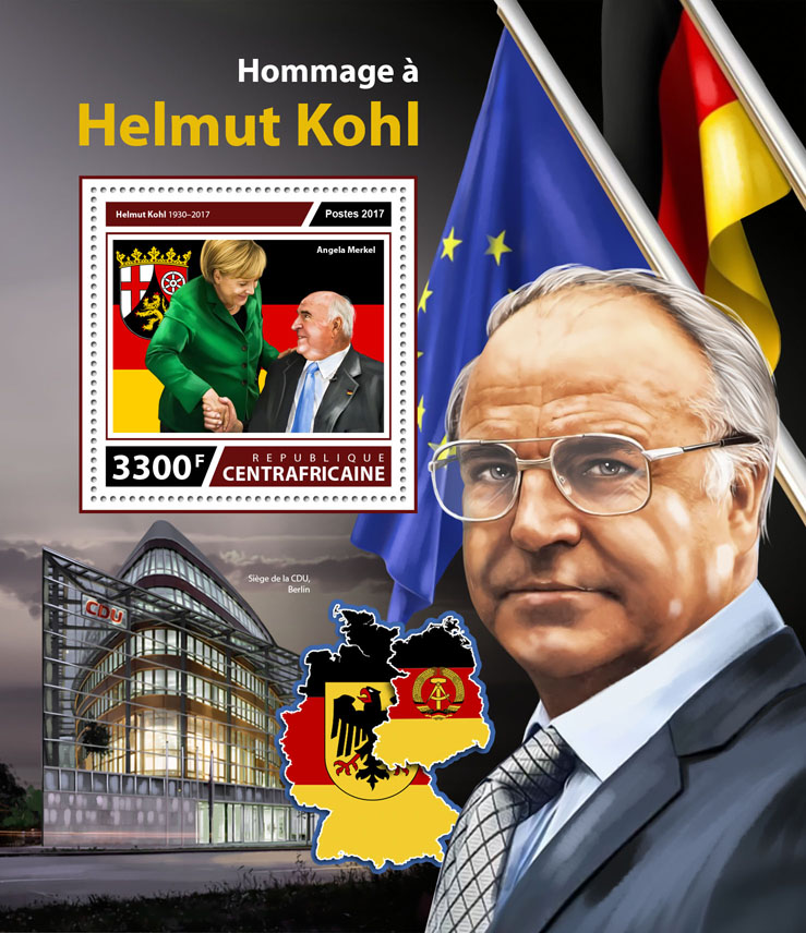 Helmut Kohl - Issue of Central African republic postage stamps