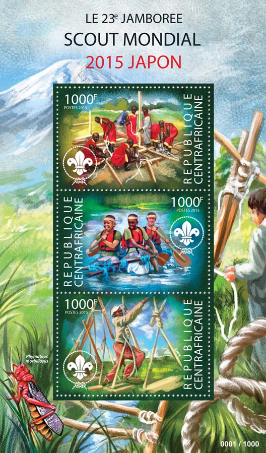 Scout - Issue of Central African republic postage stamps