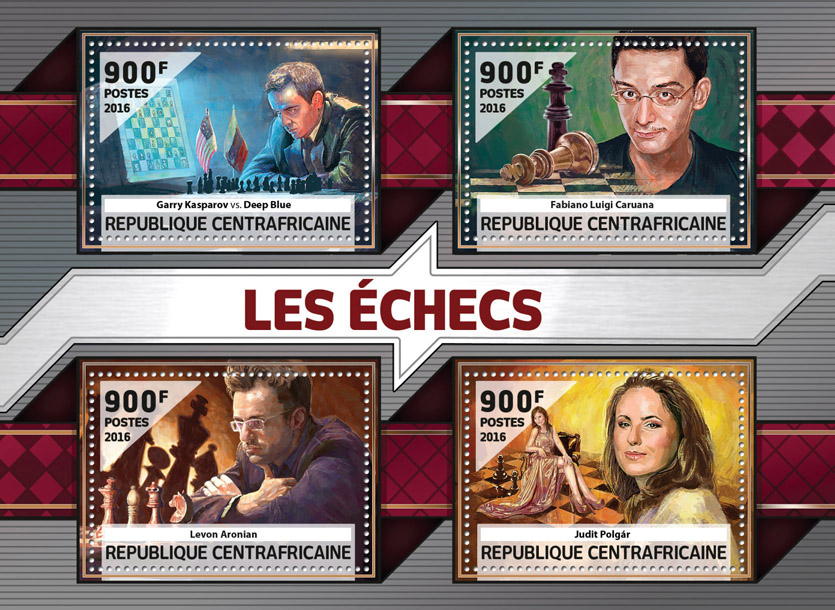 Chess - Issue of Central African republic postage stamps