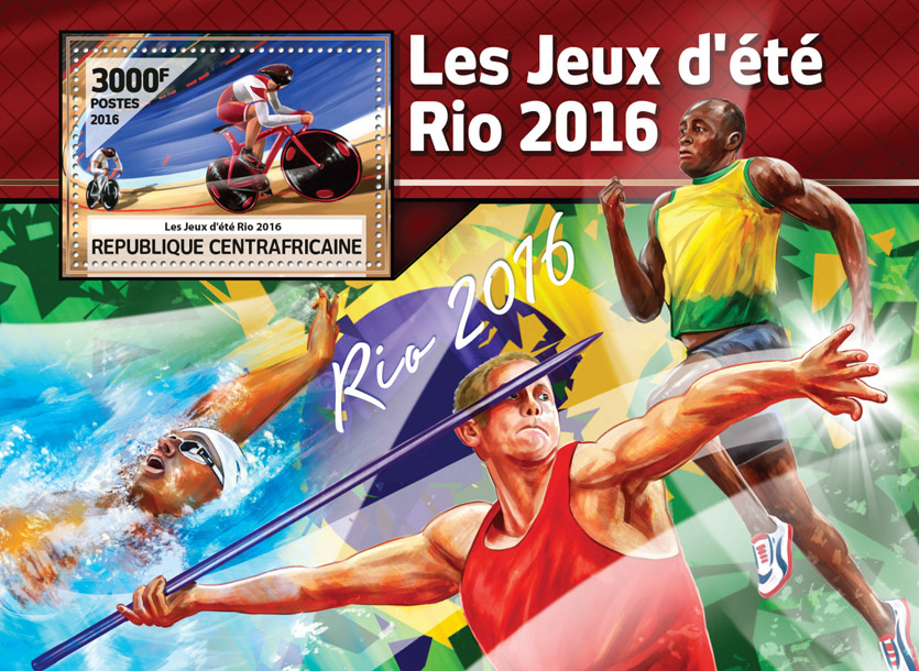 Rio 2016 - Issue of Central African republic postage stamps
