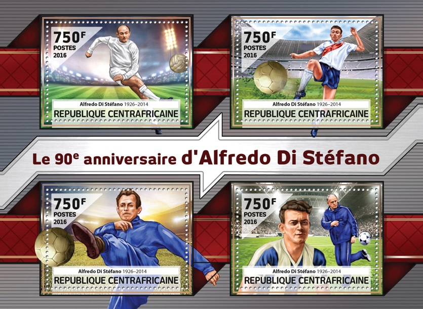 Alfredo Di Stefano - Issue of Central African republic postage stamps