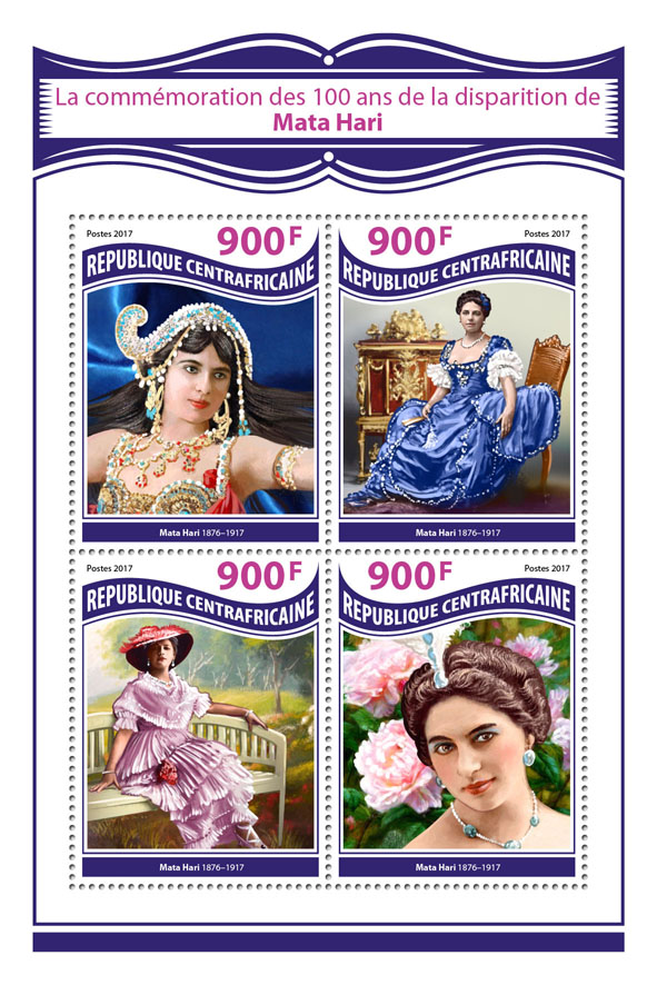 Mata Hari - Issue of Central African republic postage stamps