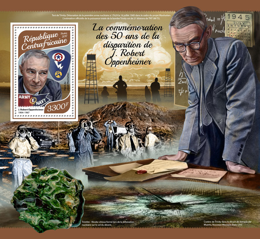 J. Robert Oppenheimer - Issue of Central African republic postage stamps