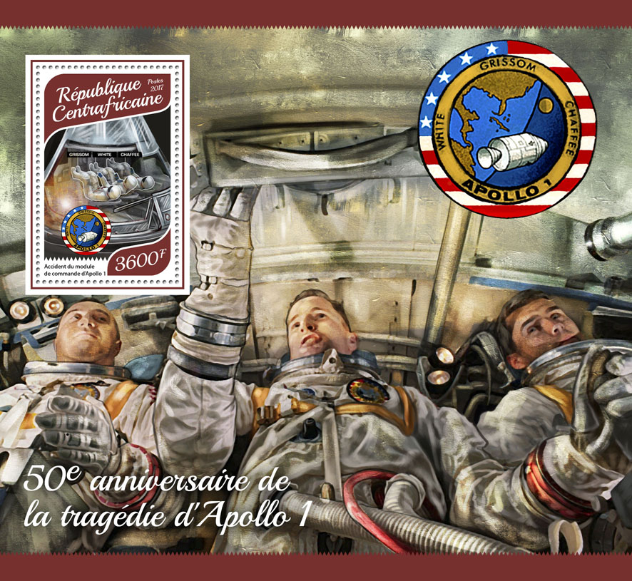 Apollo 1 - Issue of Central African republic postage stamps