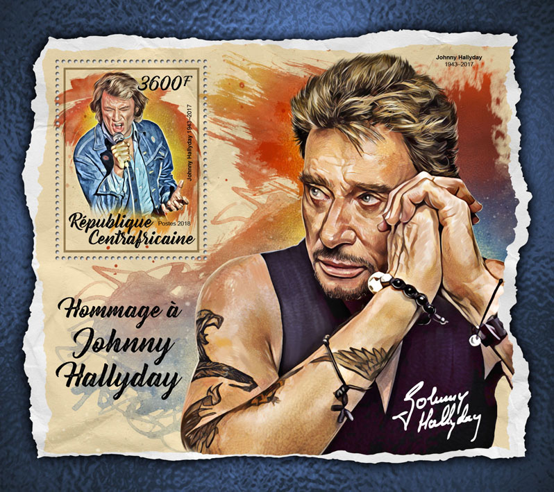 Johnny Hallyday - Issue of Central African republic postage stamps