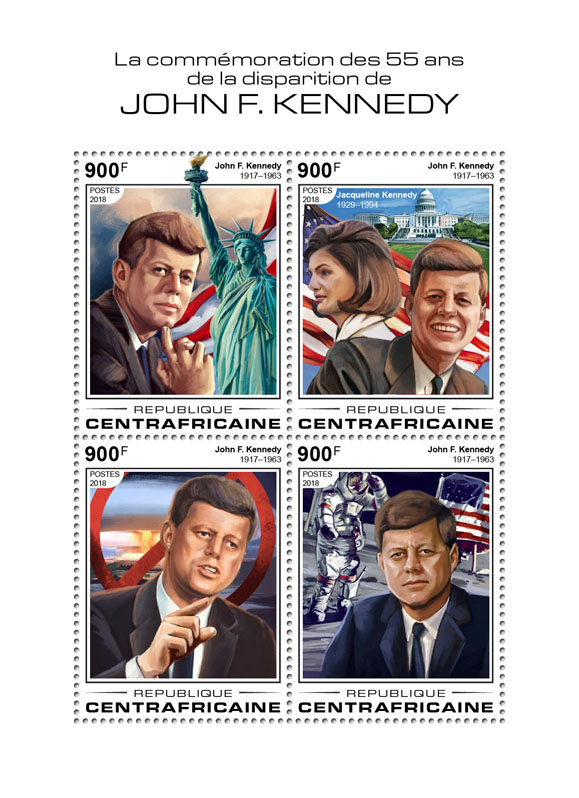 John F. Kennedy - Issue of Central African republic postage stamps
