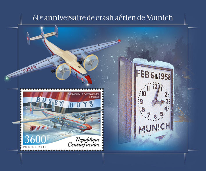Munich disaster - Issue of Central African republic postage stamps