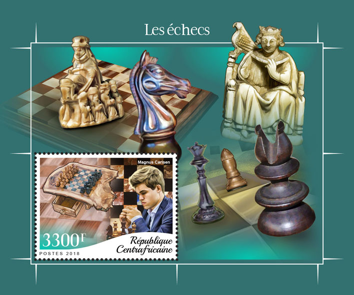 Chess - Issue of Central African republic postage stamps