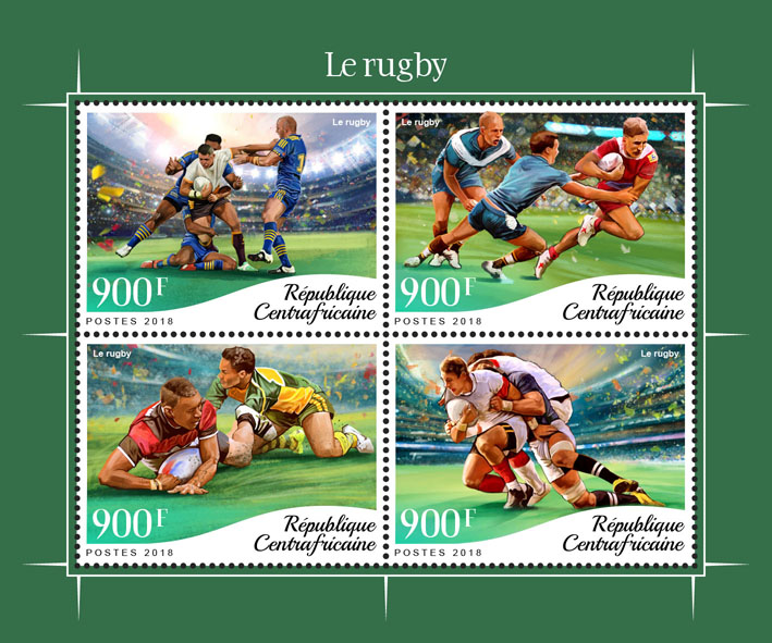 Rugby - Issue of Central African republic postage stamps