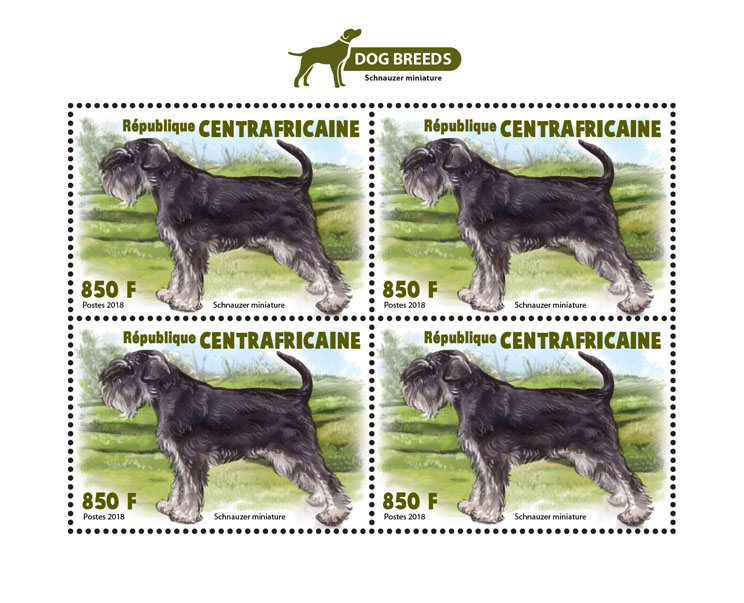 Dogs - Issue of Central African republic postage stamps