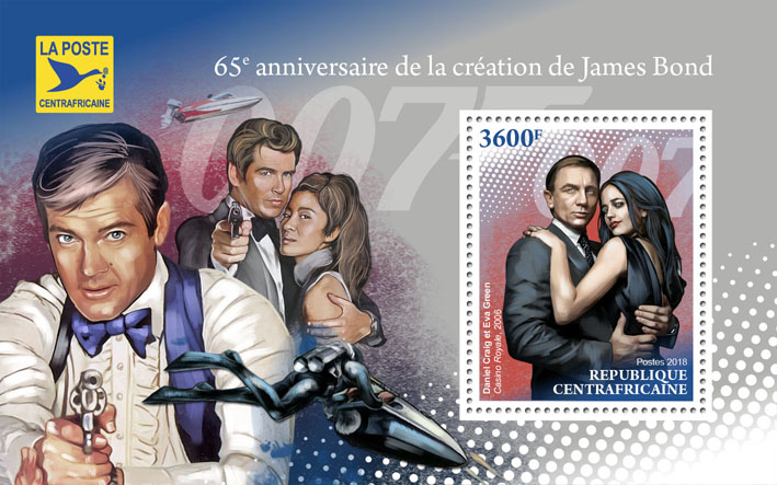 James Bond - Issue of Central African republic postage stamps