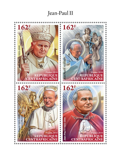John-Paul II - Issue of Central African republic postage stamps