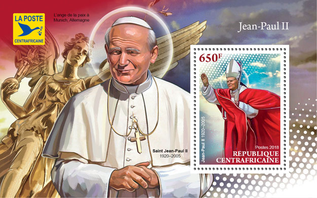 John-Paul II - Issue of Central African republic postage stamps