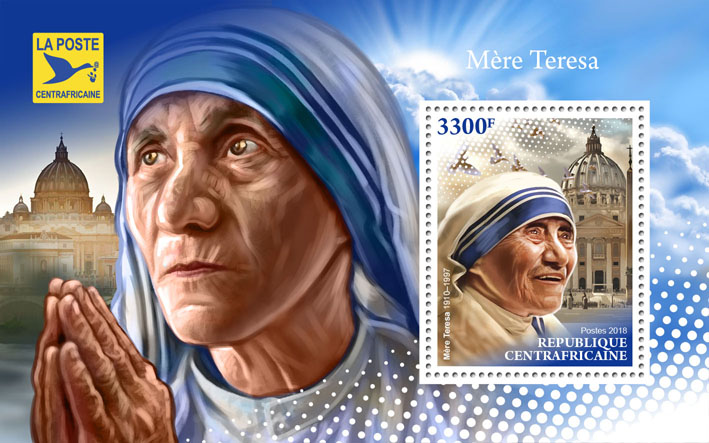 Mother Teresa - Issue of Central African republic postage stamps
