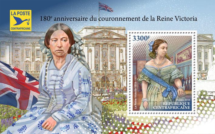 Queen Victoria - Issue of Central African republic postage stamps