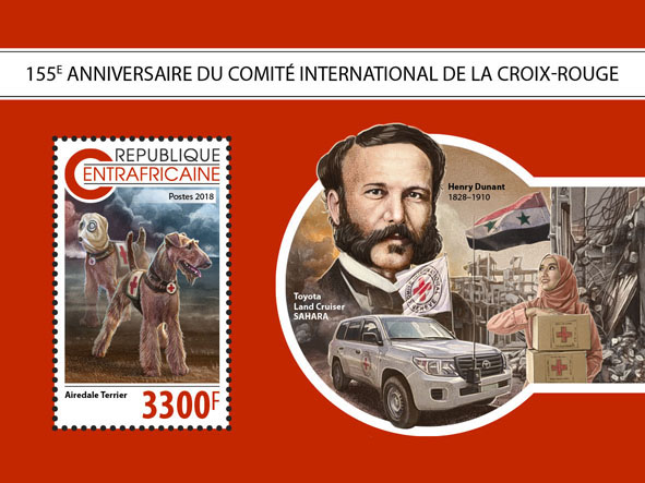 Red Cross - Issue of Central African republic postage stamps