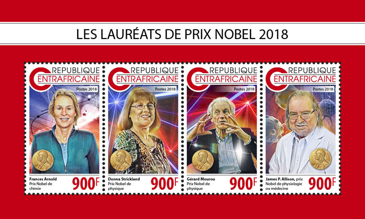 Nobel Prize - Issue of Central African republic postage stamps