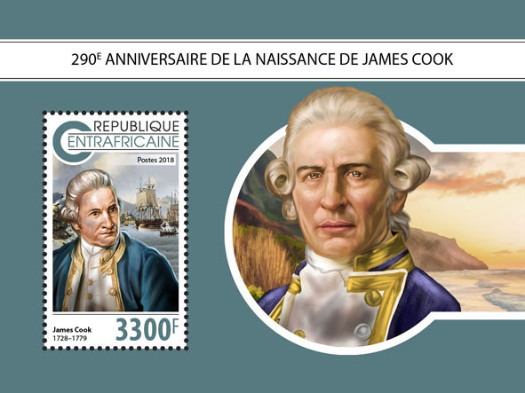 James Cook - Issue of Central African republic postage stamps