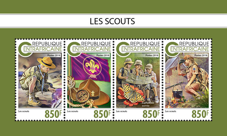 Scouts - Issue of Central African republic postage stamps