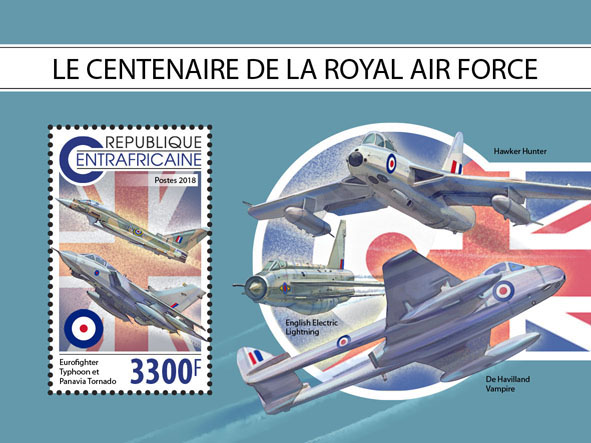 Royal Air Force - Issue of Central African republic postage stamps