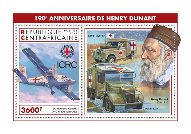 Henry Dunant - Issue of Central African republic postage stamps