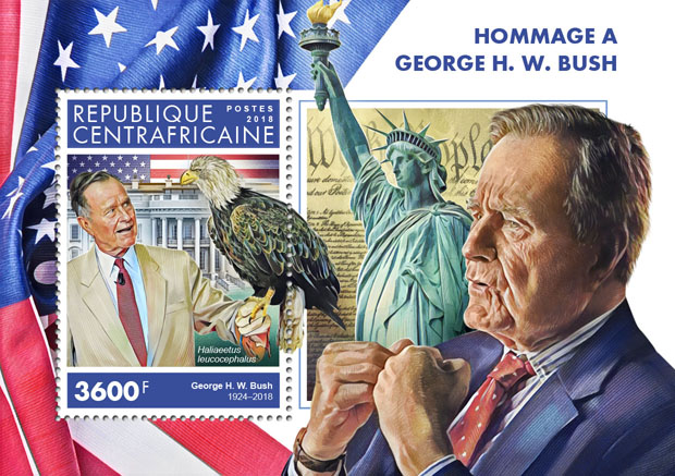 George H. W. Bush - Issue of Central African republic postage stamps