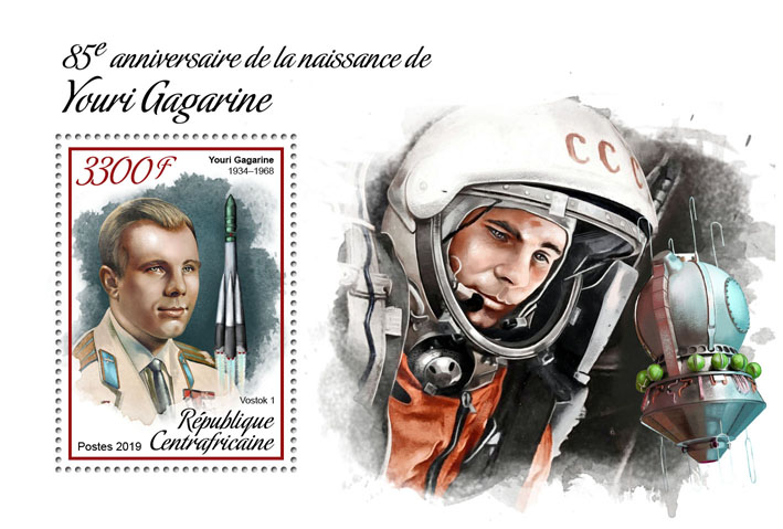 Yuri Gagarin - Issue of Central African republic postage stamps