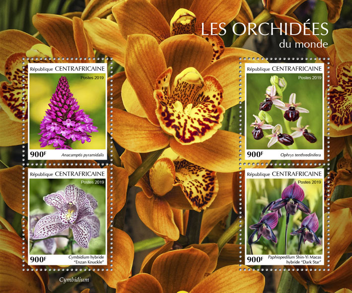 Orchids - Issue of Central African republic postage stamps