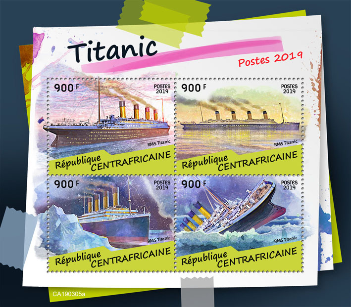 Titanic - Issue of Central African republic postage stamps
