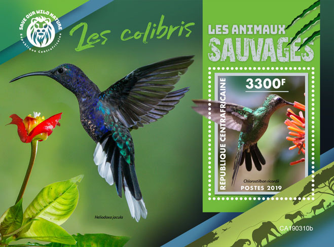 Colibri - Issue of Central African republic postage stamps