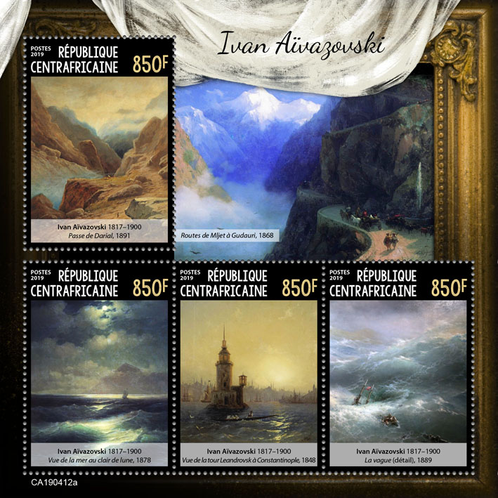 Ivan Aivazovsky - Issue of Central African republic postage stamps