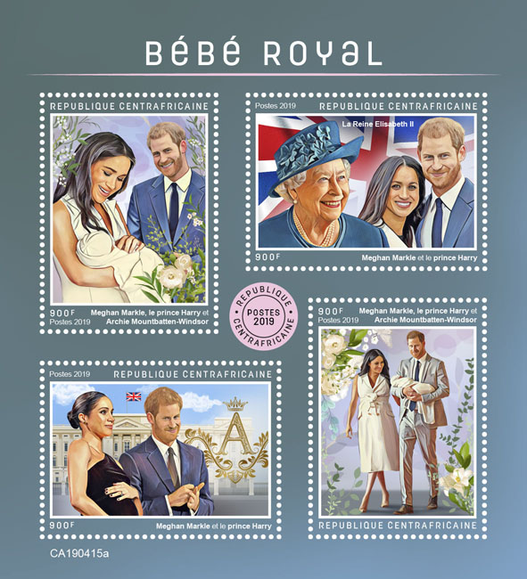 Royal baby - Issue of Central African republic postage stamps