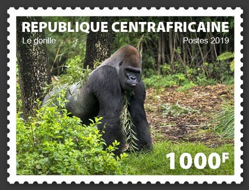Gorilla - Issue of Central African republic postage stamps