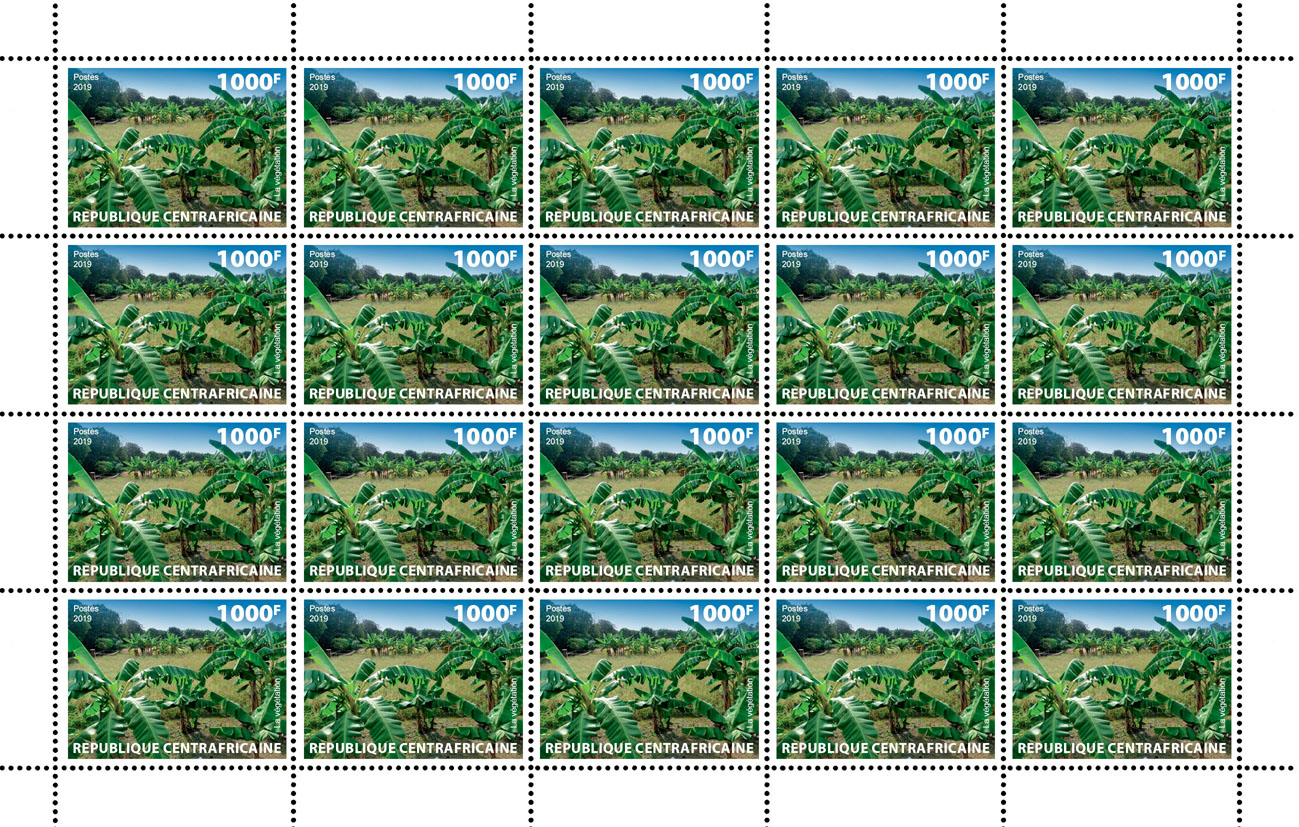 Vegetation - Issue of Central African republic postage stamps